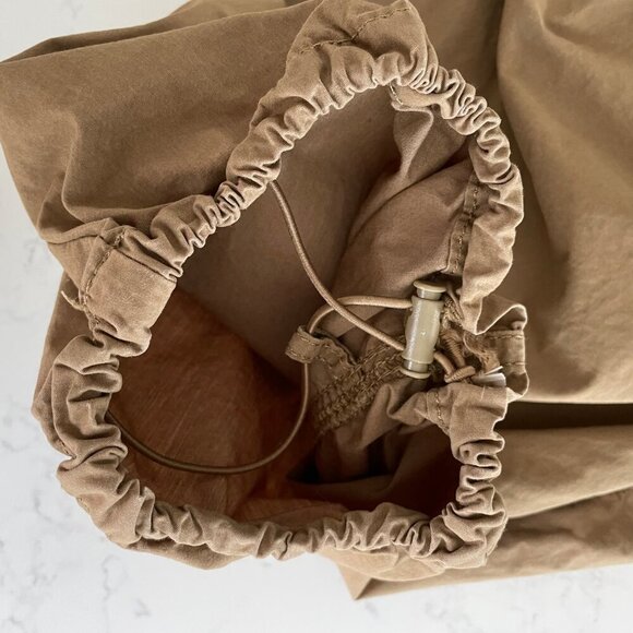 by Anthropologie Casual Hi Rise Barrel Style Cotton Cargo Pants Tan Green Sz 29 - Picture 6 of 14